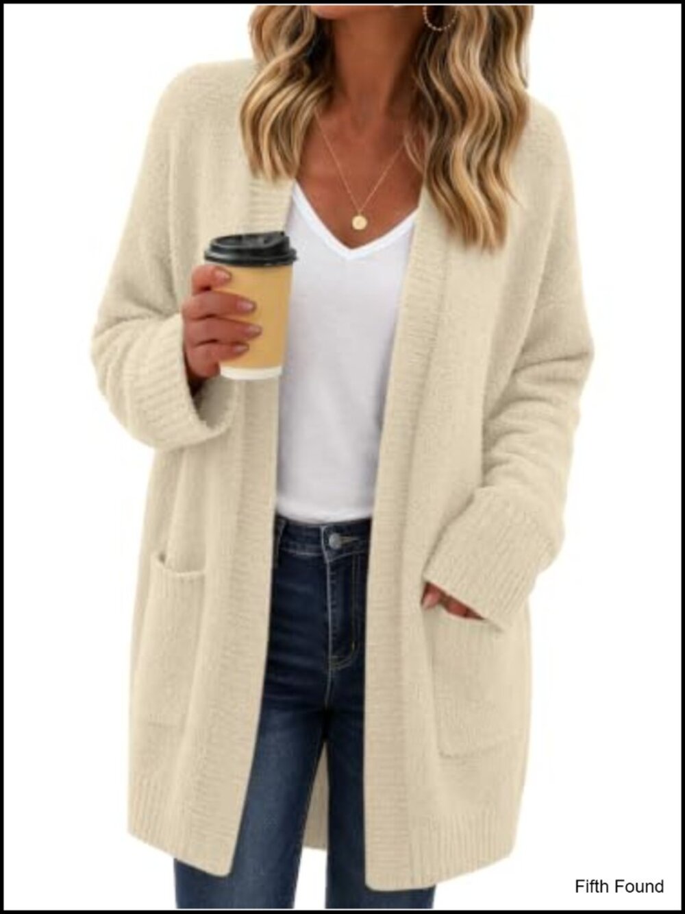 Womens Chunky Fuzzy Knit Open Front Cardigan Oversized Sweater Coat